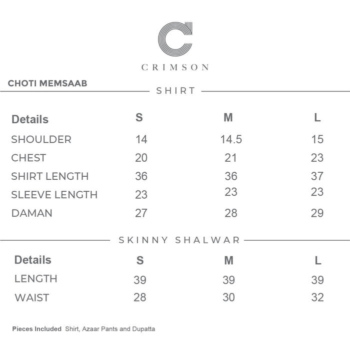 Choti Memsaab 3 Piece Karandi