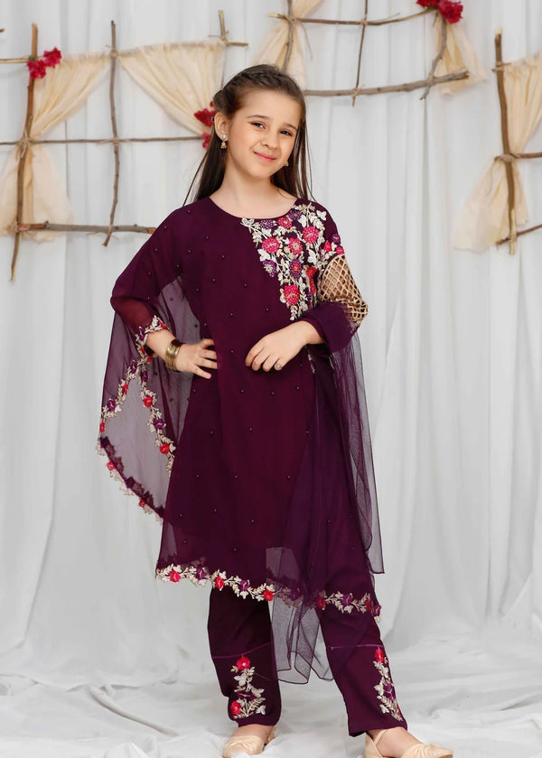 Pearl Cape Dress - Purple - Modest