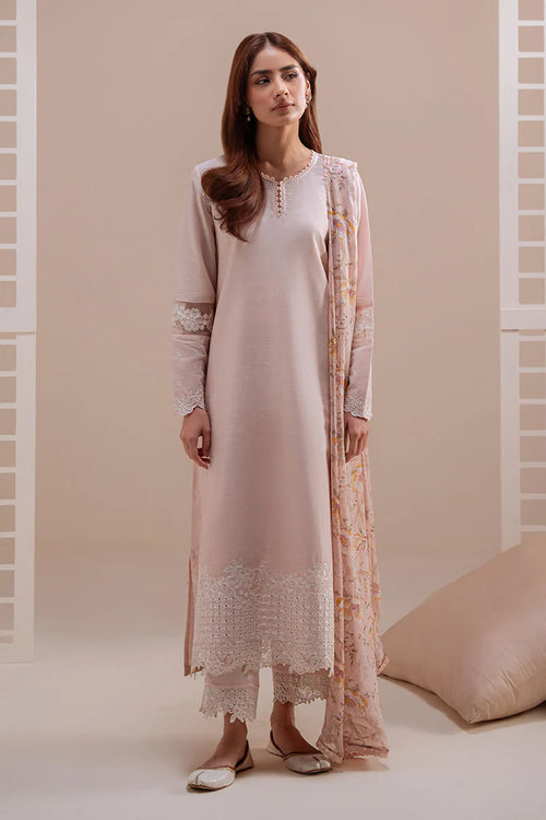 ROSE DUST-3PC (SHIRT, TROUSER & DUPATTA)