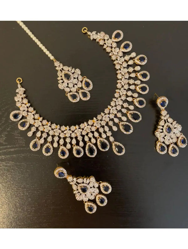 Bridal Zircon Necklace and Earrings