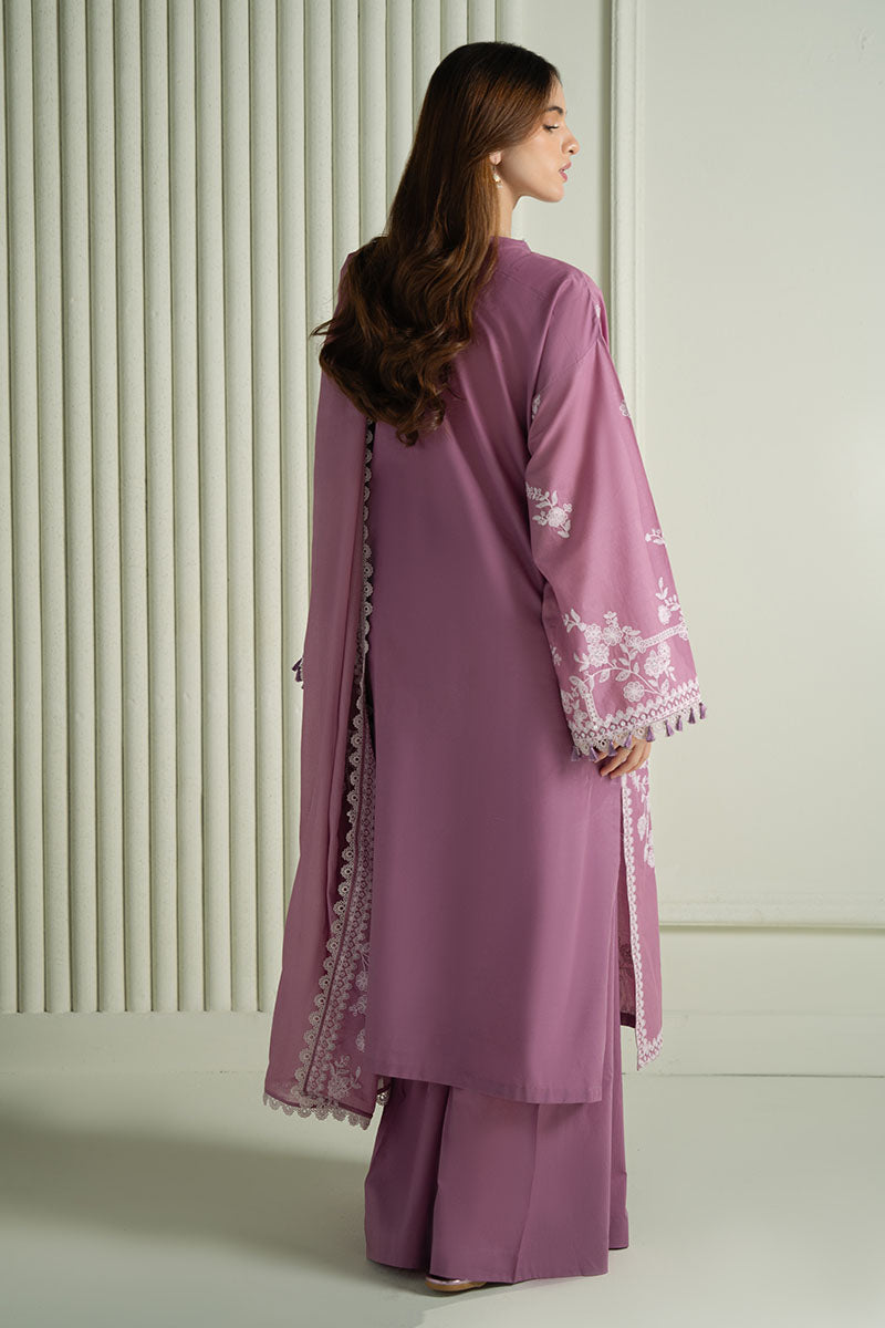 ORCHID GLAZE- 3PC EMBROIDERED LAWN SUIT