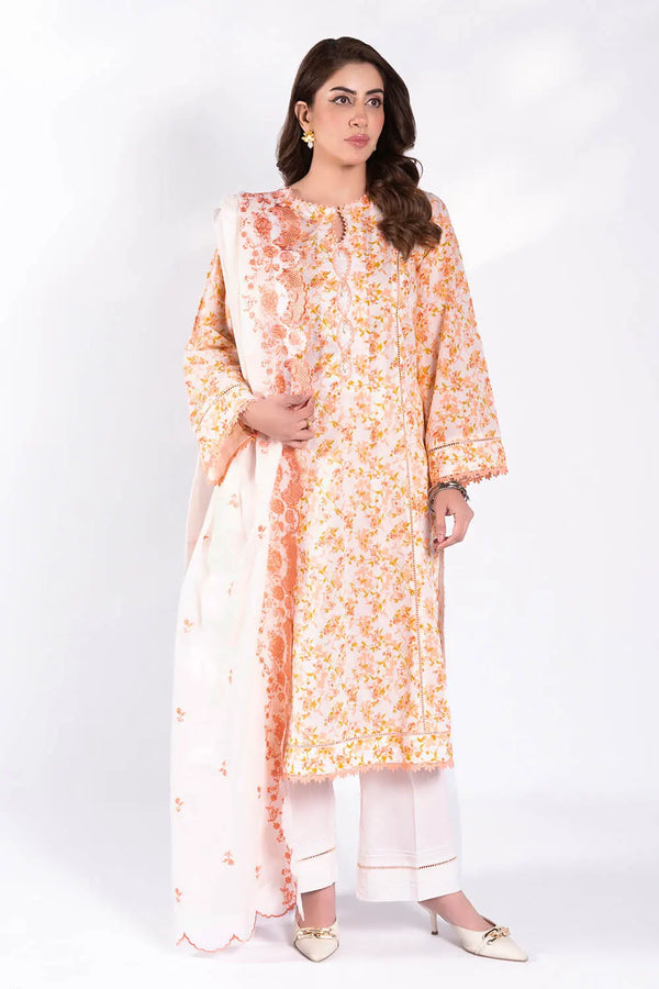 Printed Lawn Suit with Embroidered Denting Lawn Dupatta