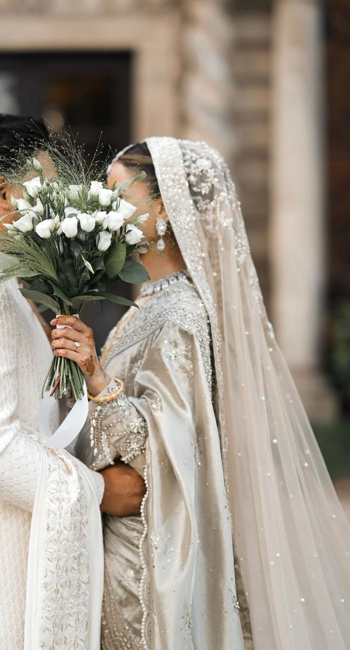 Pearl Embellished Bridal Veil