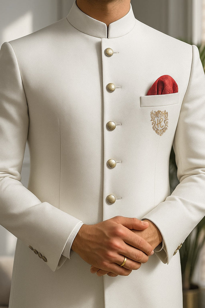 White Prince Suit with Golden Motive