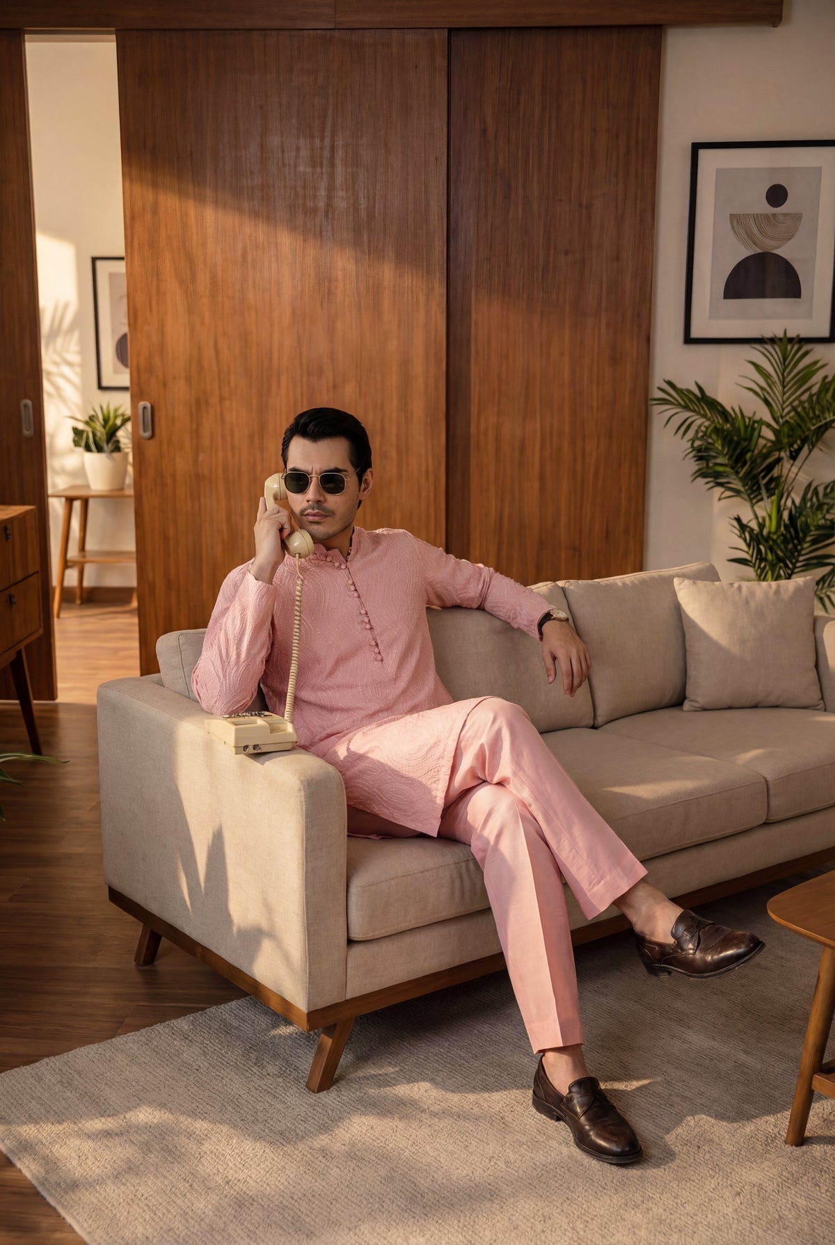 Pink Zardozi Kurta Pajama
