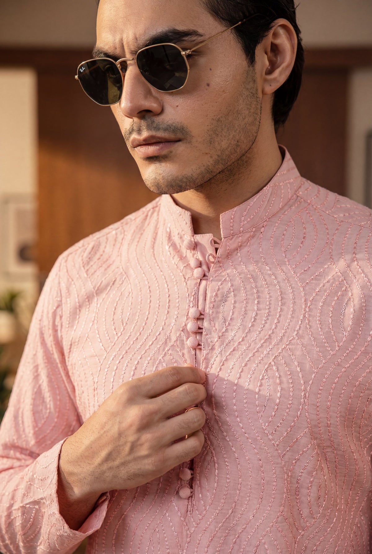 Pink Zardozi Kurta Pajama