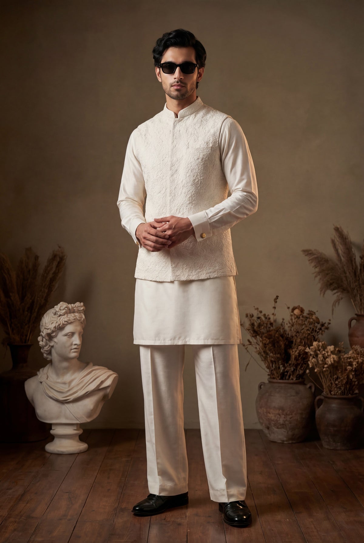 Ivory Sequence Embroidered Waistcoat