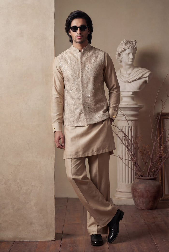 Champaign Sequence Embroidered Waistcoat
