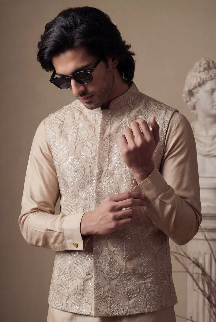 Champaign Sequence Embroidered Waistcoat