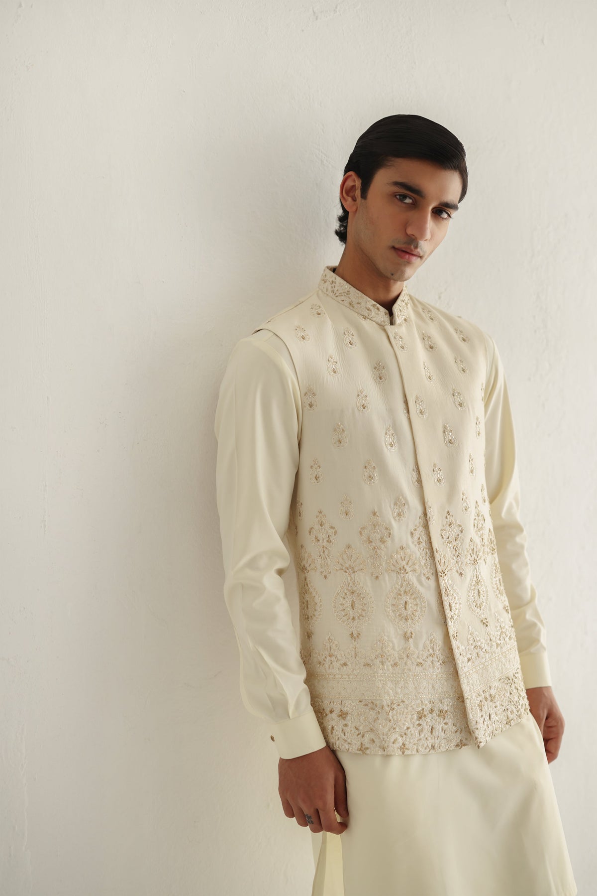 Ivory Daman Waist Coat
