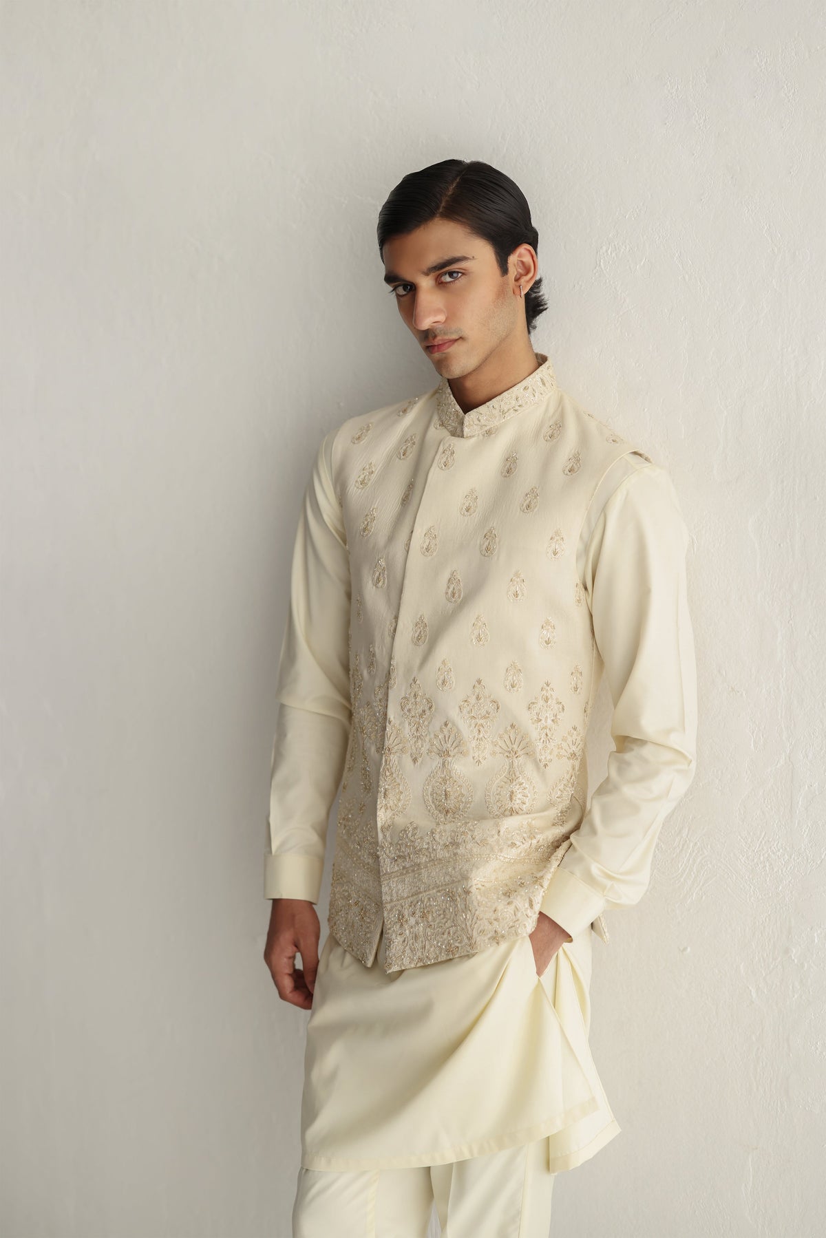 Ivory Daman Waist Coat