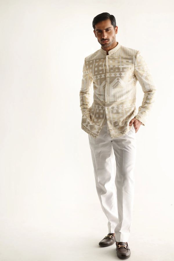 WHITE GOLDEN SEQUENCE PRINCE SUIT