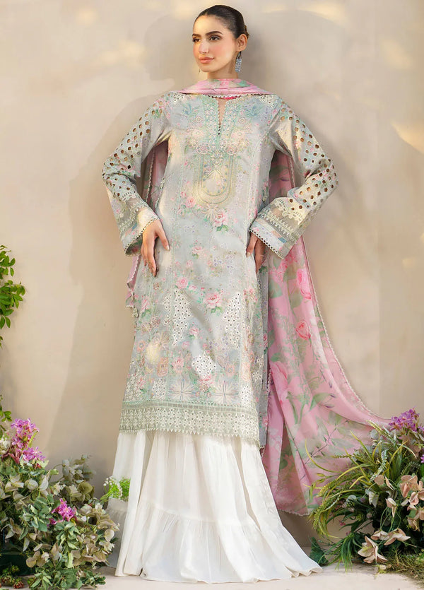 Embroidered Lawn Suit Unstitched 3 Piece IZ24F SFL-07 Gleam - Festive Collection