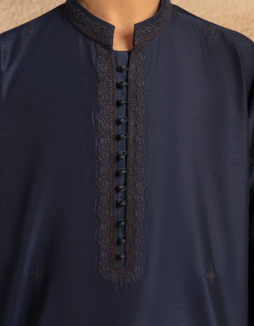 Navy Blue Boys Formal Kurta