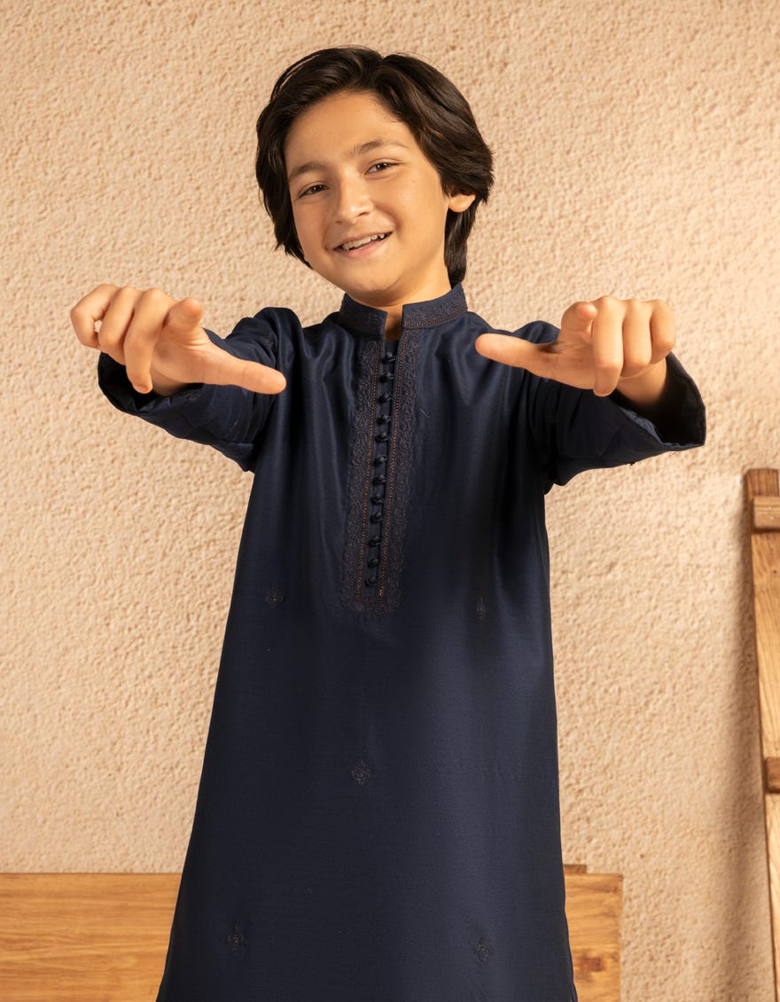 Navy Blue Boys Formal Kurta