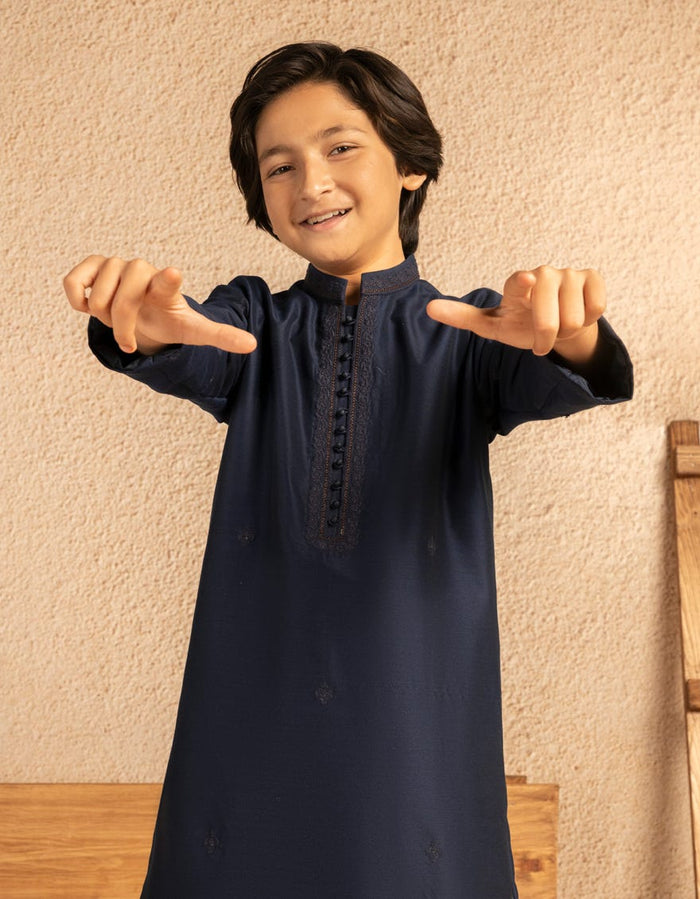 Navy Blue Boys Formal Kurta
