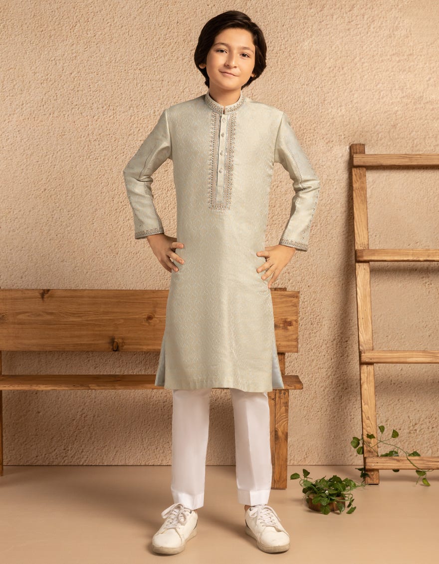 Ice Blue Boys Formal Kurta