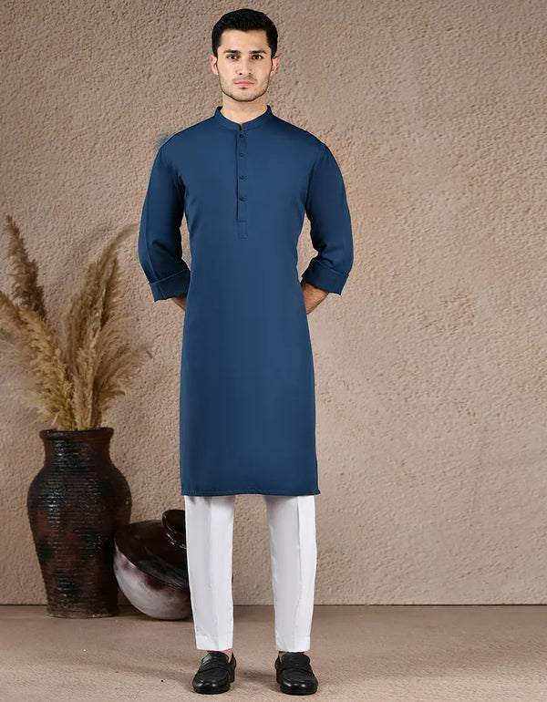 NAVY BLUE COTTON KURTA