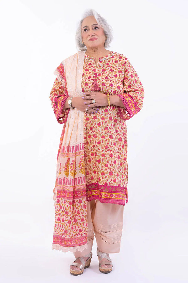 Printed Lawn Suit with Lacquer Printed Lawn Dupatta