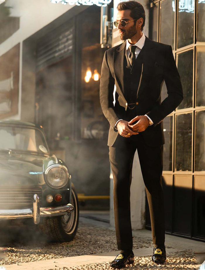 Classic Black Single Button Suit