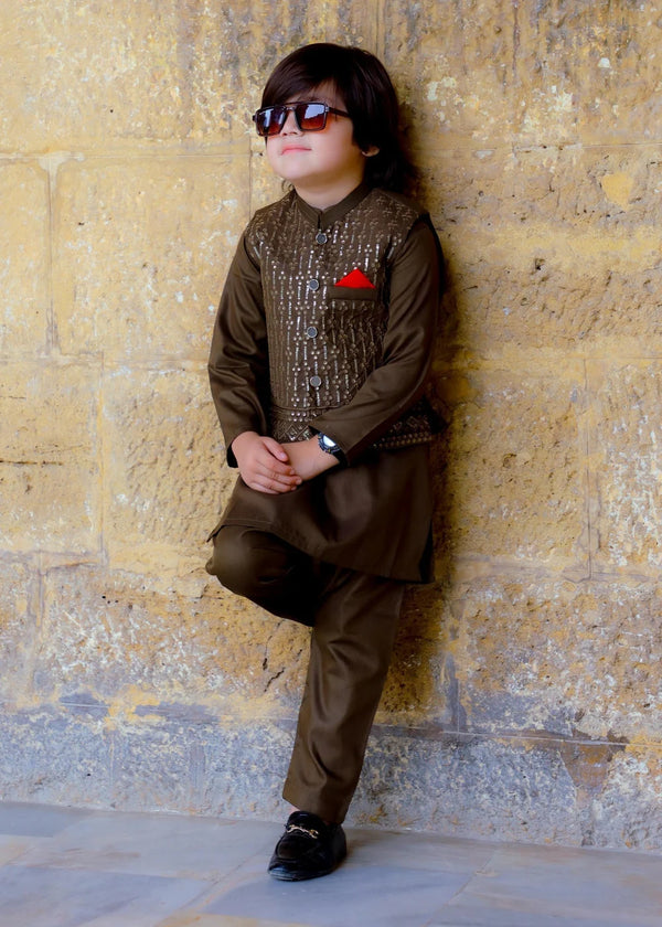 Maple Brown Waistcoat Suit