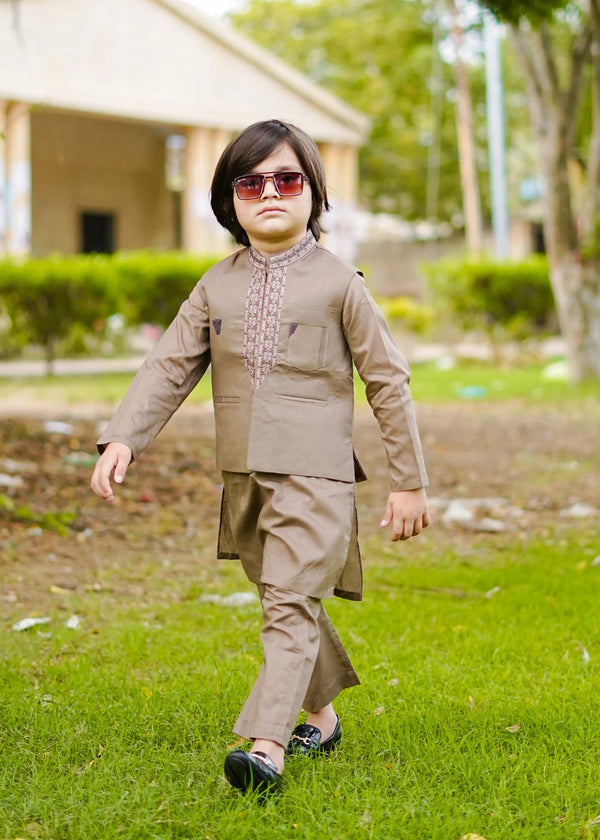 Pine Brown Waistcoat Suit