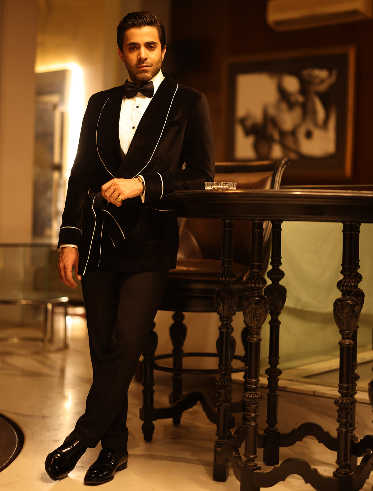 Black Velvet Smoking Jacket