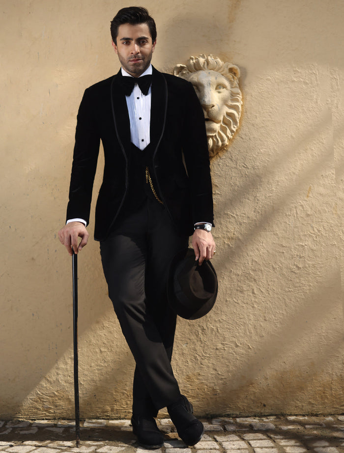 Black Velvet Tuxedo Jacket