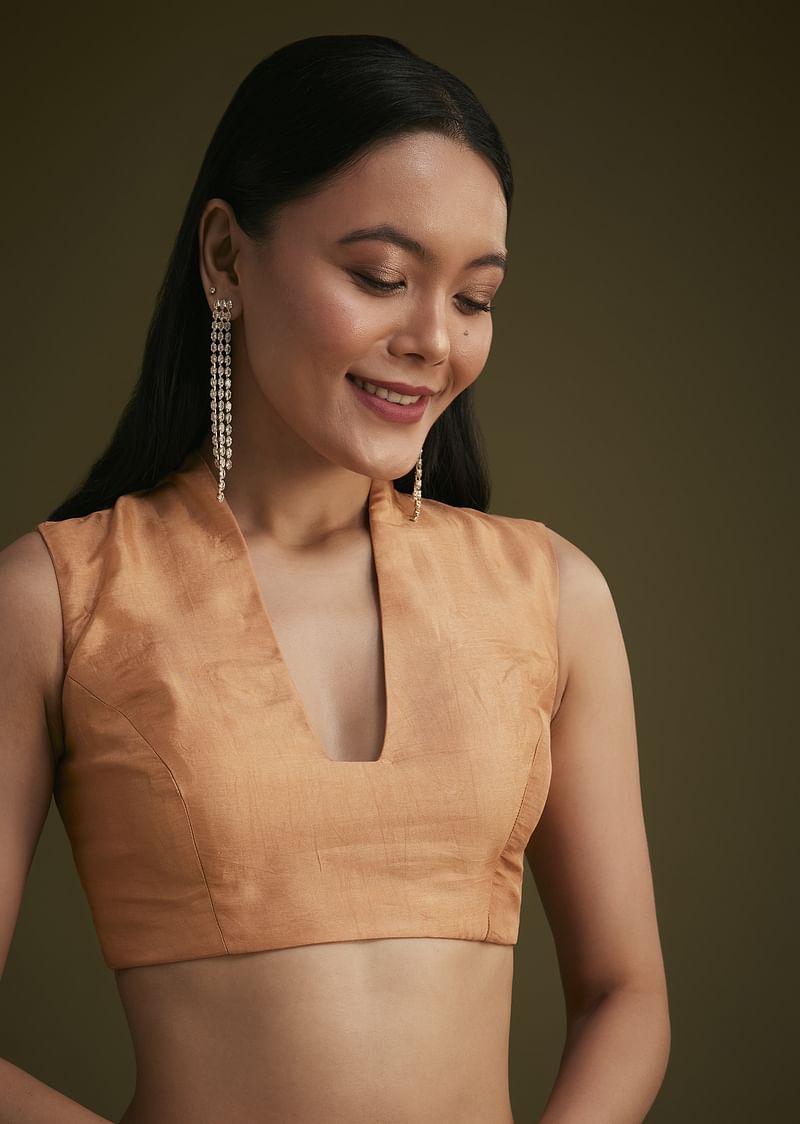 Ombre Orange Jacquard Saree With Cutdana And Stone Embroidery