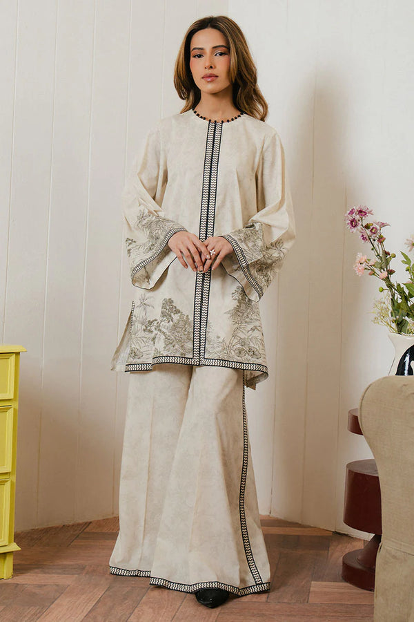 BISQUE TALE-2 PC PRINTED LAWN SUIT