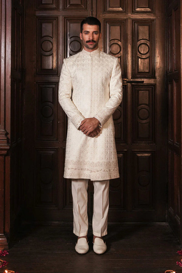 PEARL WHITE SHERWANI