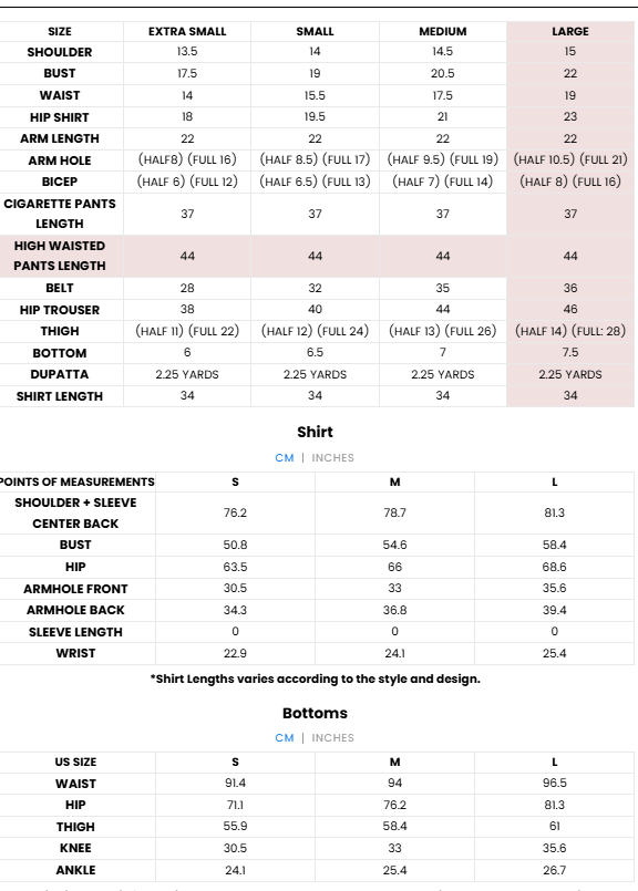 Size Chart