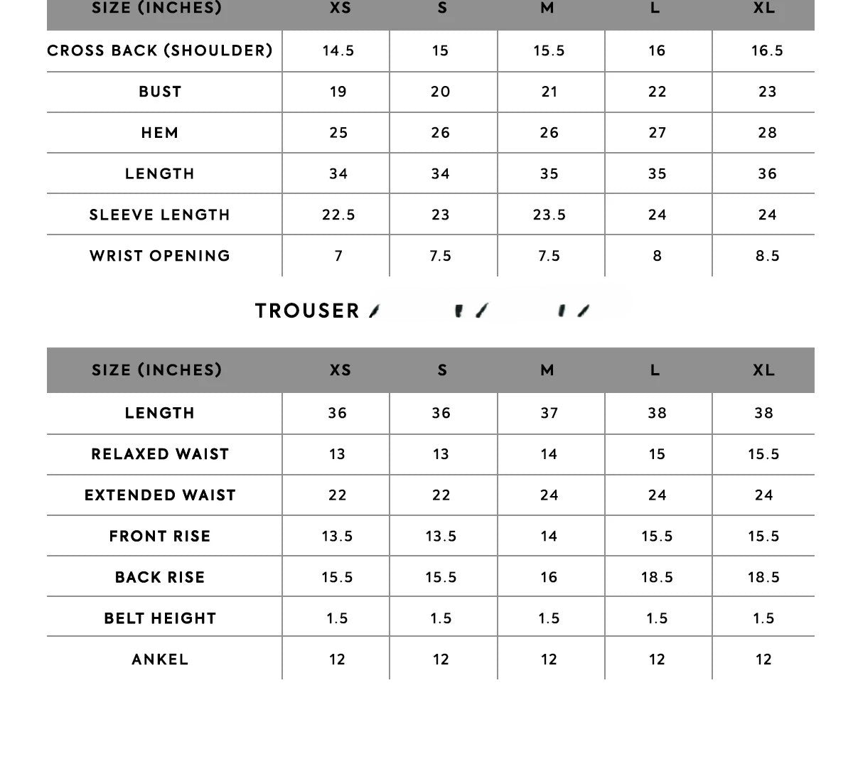 Size Chart