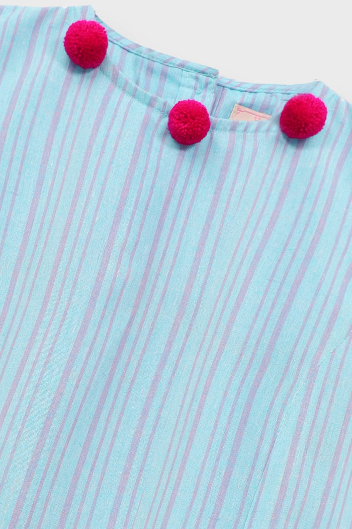 Girls Sky Striped Cotton Co-ord Set