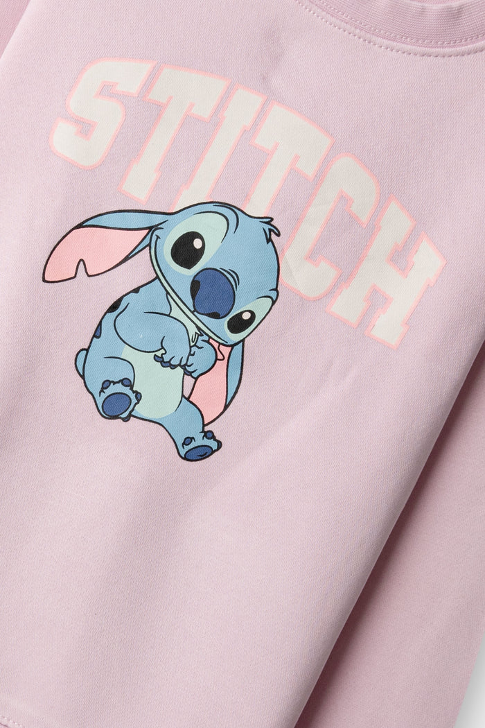 Girls Pink Stitch Fleece Co-ord Set