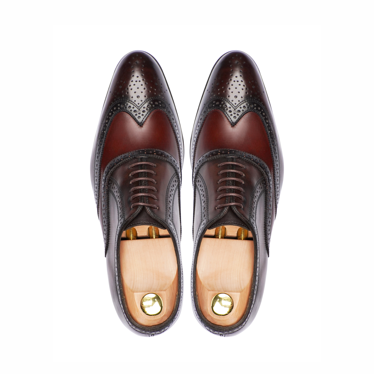 Northa - Men's Burnished Brown Burgundy Calf Leather Oxford Shoe