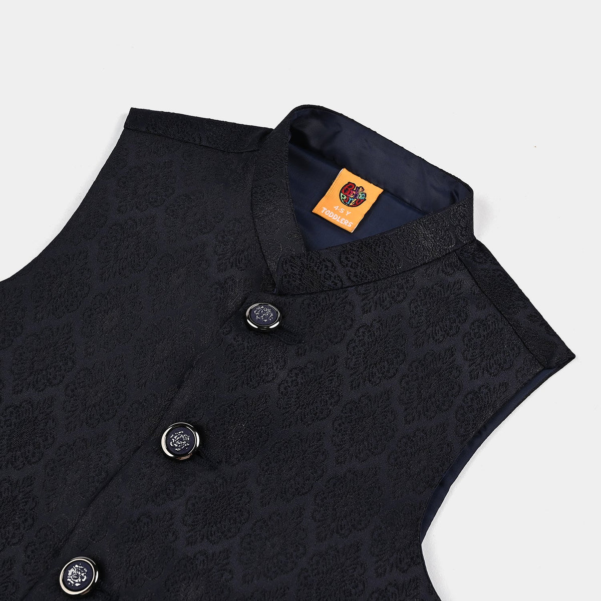 Boys Poly Viscose Waist Coat - Navy