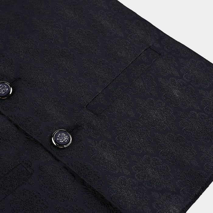 Boys Poly Viscose Waist Coat - Navy