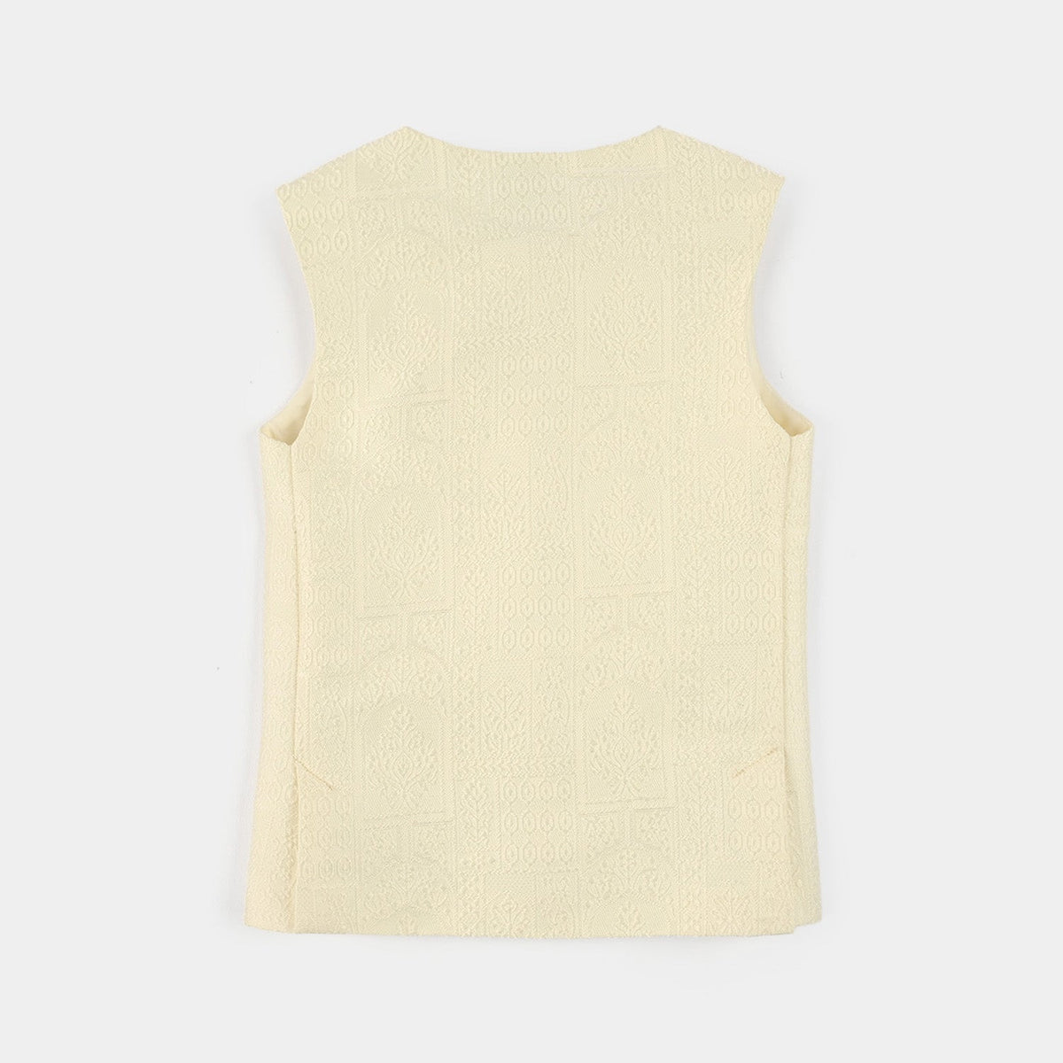 Boys Poly Viscose Waistcoat (After Glow)-Cream
