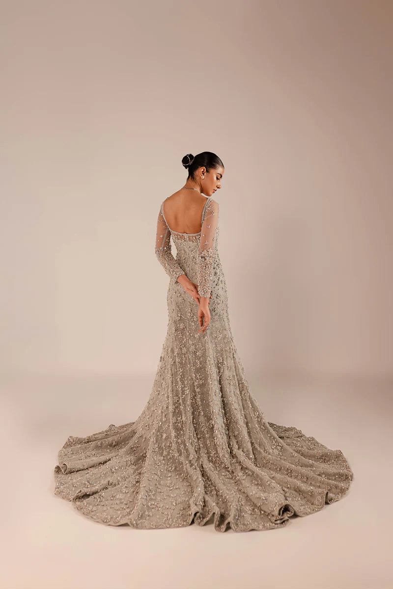 Luxury Handcrafted Long Tail Maxi Gown for Bridal & Special Occasions