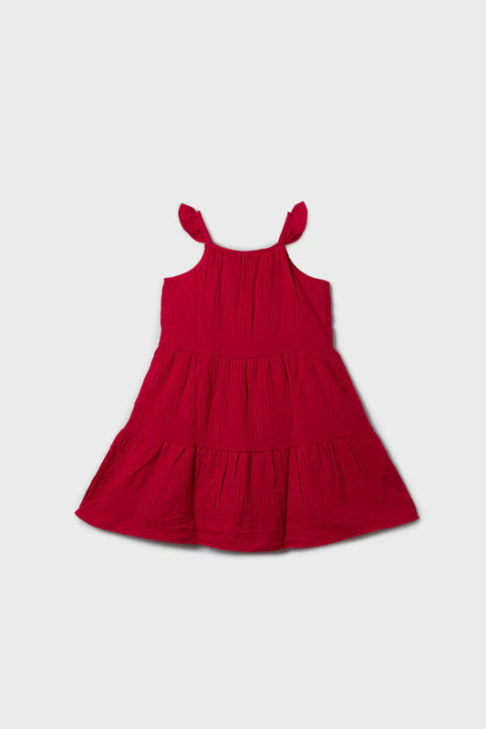 Red Paneled Dress