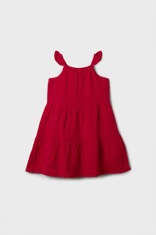 Red Paneled Dress