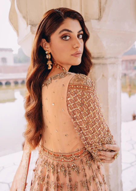 Pakistani Bridal Dress in Gown Lehenga