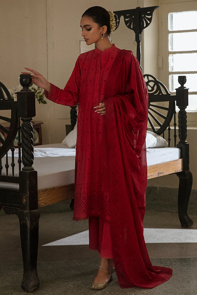 Red Georgette Chikankari Salwar Suit|Shop Lucknowi Suit Online|Jhakhas