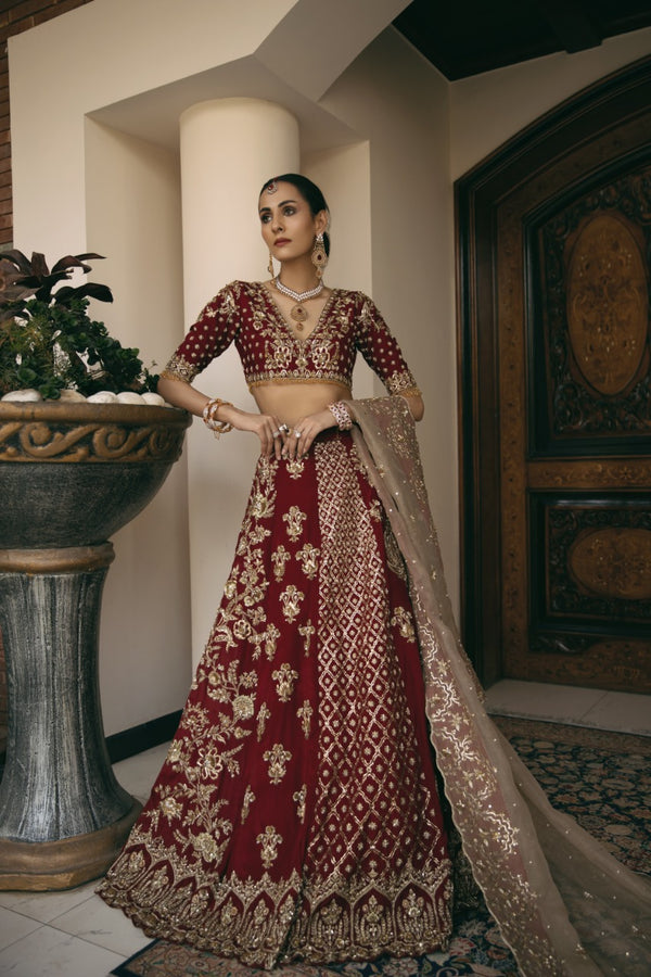 Bridal Wedding Dress in Choli Dupatta and Lehenga Style AR-2011