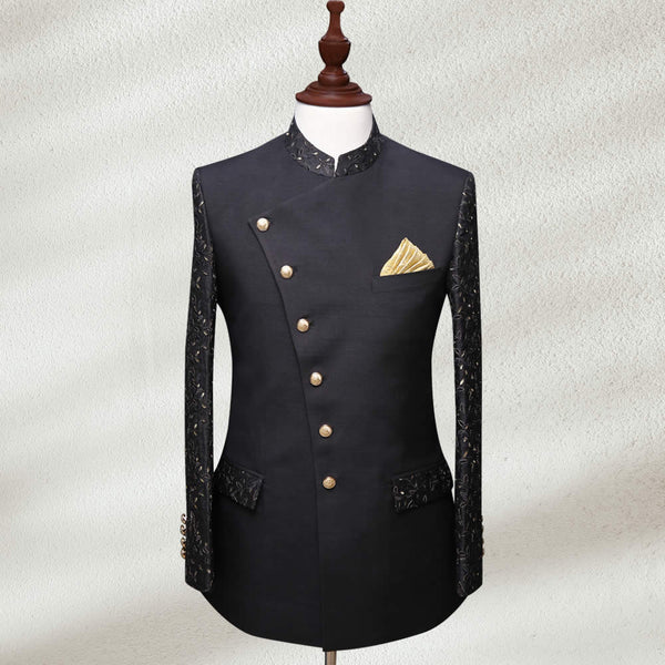 Embellished Black Prince Coat