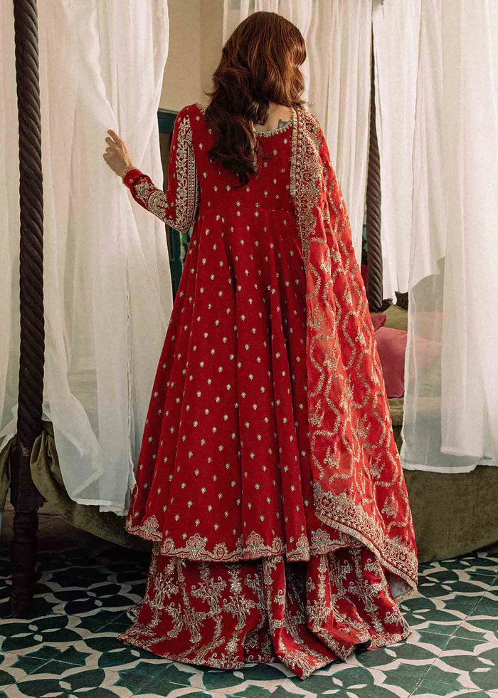 Red fancy dress on sale pakistani