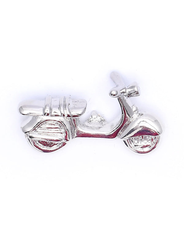 Silver Scooter Lapel Pin