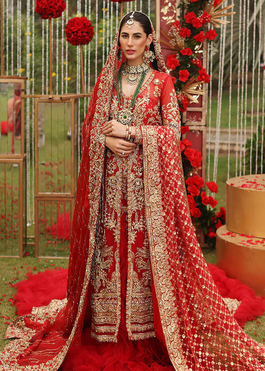 Pakistani Bridal Dress in Open Gown and Mermaid Lehenga Style