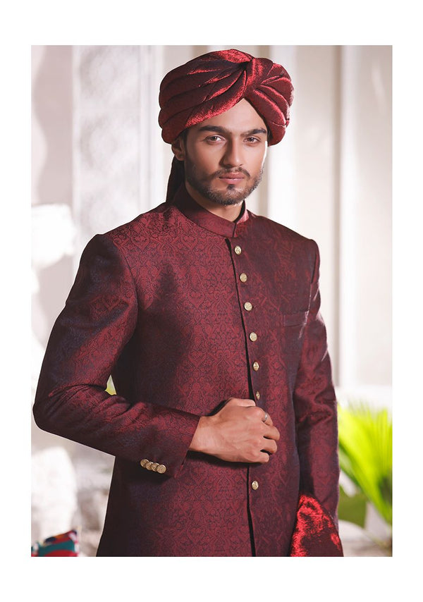 Traditional Jamawar Haute Red Turban